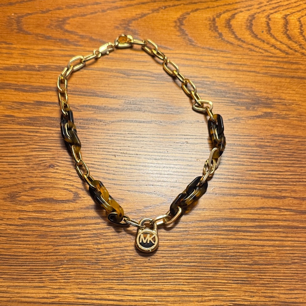 Michael Kors Gold and Black Link Necklace